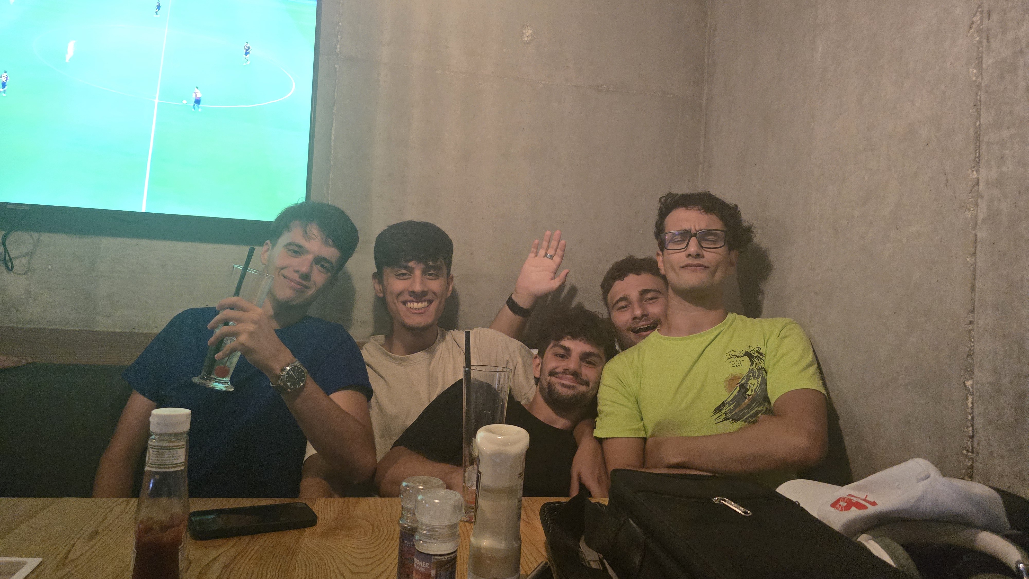 Friends gaming together in a group setting